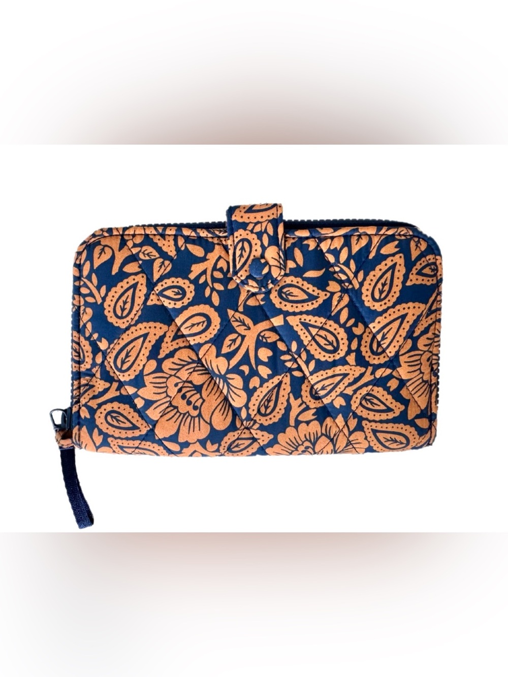Vera Bradley Women’s Large Tab Wallet Nylon Lotus Montage Roasted Pecan
